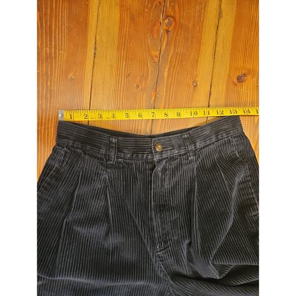 2 Womens Eddie Bauer Pleated Corduroy High Waisted Pants Black And Beige Size 10 - Picture 6 of 12
